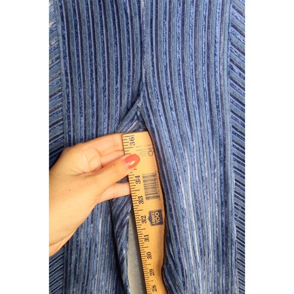 Free People The Slim Pull-On Velvet Flare Pants Blue Small Boho Wide Leg - Picture 4 of 7